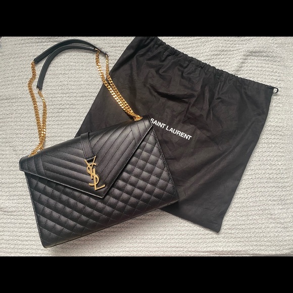YSL Large Envelope Bag in Noir - Picture 1 of 12